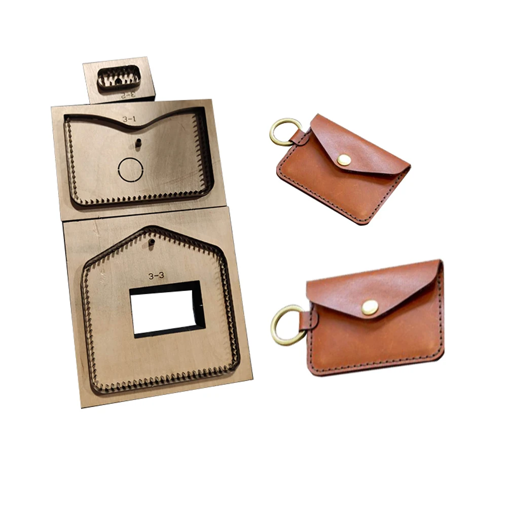 Bolso de cuero artesanal para monedas, cartera pequeña, Tarjetero con llavero, troquelado, molde de metal, perforador hueco - AliExpress Hogar y jardín