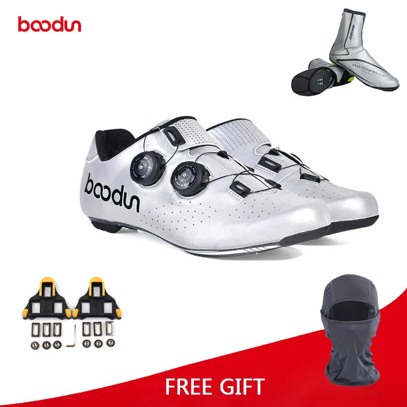 

BOODUN New Style Road Bike Shoes Ultralight Carbon Fiber Reflective Cycling Shoes Wear-resistant Non-slip Bicycle Shoes Zapatos