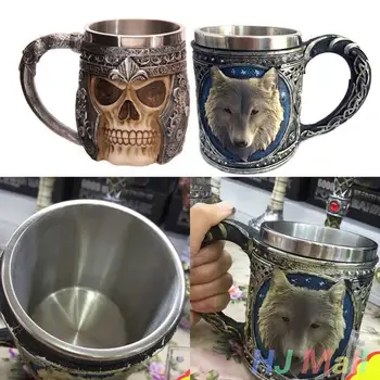 

Creative 3D Metal Wolf Designed Bottle Kitchenware Mug Drinkiware Tool