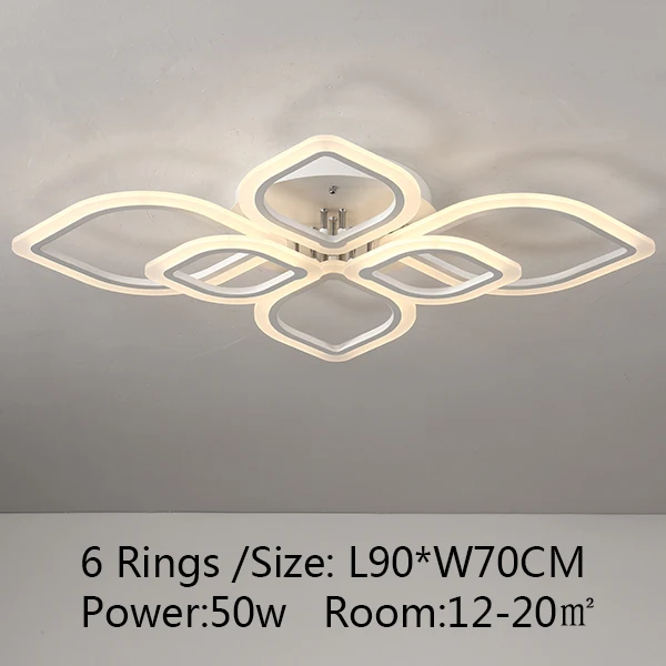 6 petals Современные Люстры Led для гостиной, спальни, столовой, акриловая потолочная лампа, люстра, домашнее Внутреннее освещение - Цвет корпуса: 6 petals