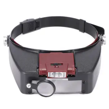 

Head Wear Magnifier High LED Light Head Lamp Adjustable Size Headband Magnifying Repair Work Light