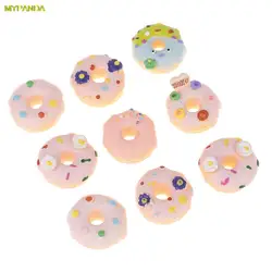 Maison de poupée, nourriture Miniature, mignon, crème, Donuts, accessoires de poupée, jouets, couleur aléatoire, 10 pièces/et 