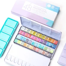 

Superior Artist 12/24/36/48Colors Solid Watercolor Paints Set Tin Box Professional Water Color For Drawing Aquarell Art Supplies