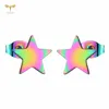 12 Pairs Pack Rainbow Colorful Star Earrings Wholesale Stainless Steel Jewelry Minimalist Geometric Ear Piercing Studs Accessory 5