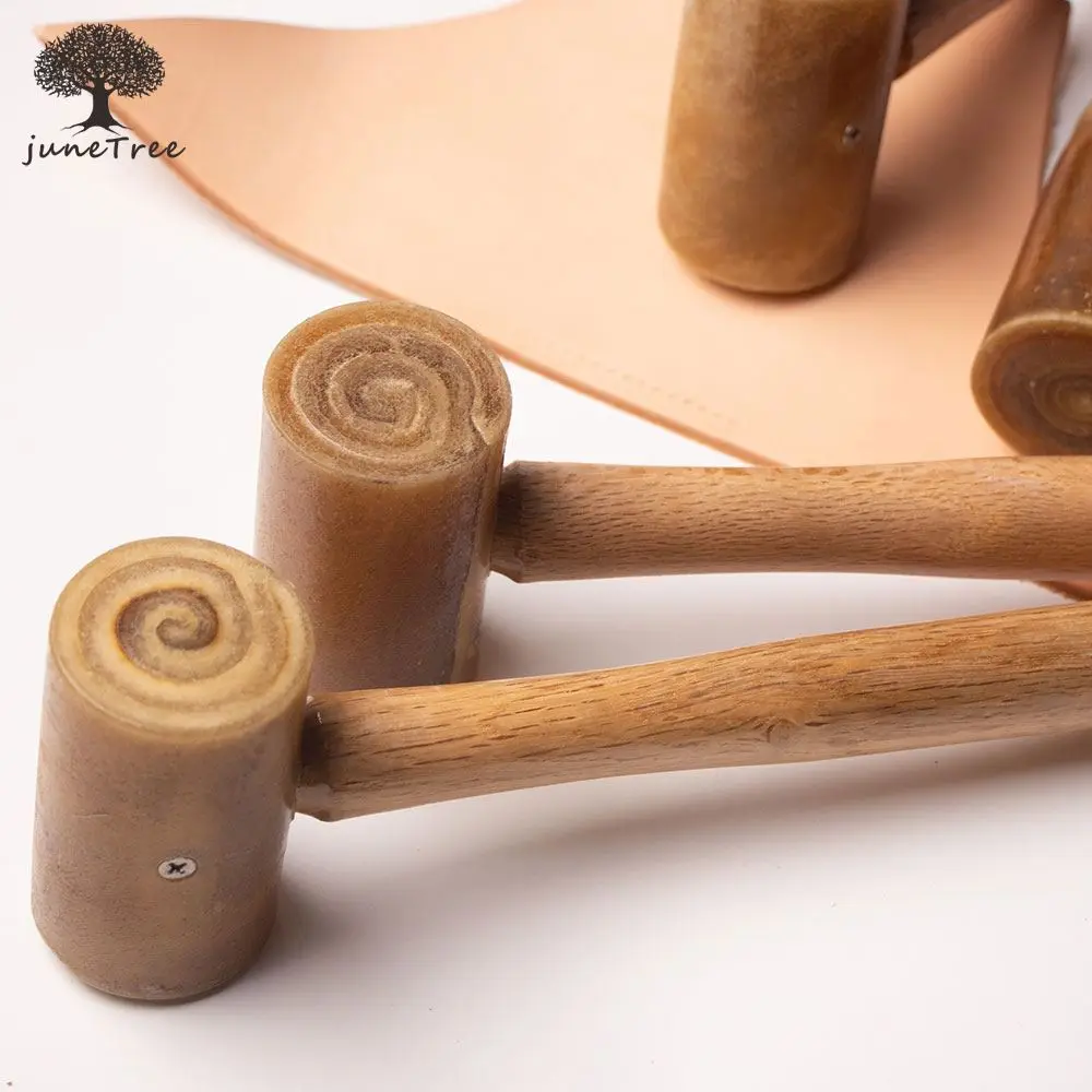 Junetree Raw cowhide Mallet Leather Hammer Stamping Jewelry Leather craft  Tool Rawhide head Mallet Leather Carving Hammer DIY