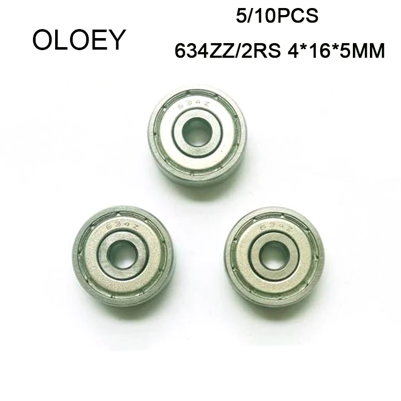 

634ZZ 2RS Bearing 4X16X5 mm 5/10Pcs ABEC-1 Grade R1640HH Miniature 634 ZZ 2RS Ball Bearings With Corrosion Resistance