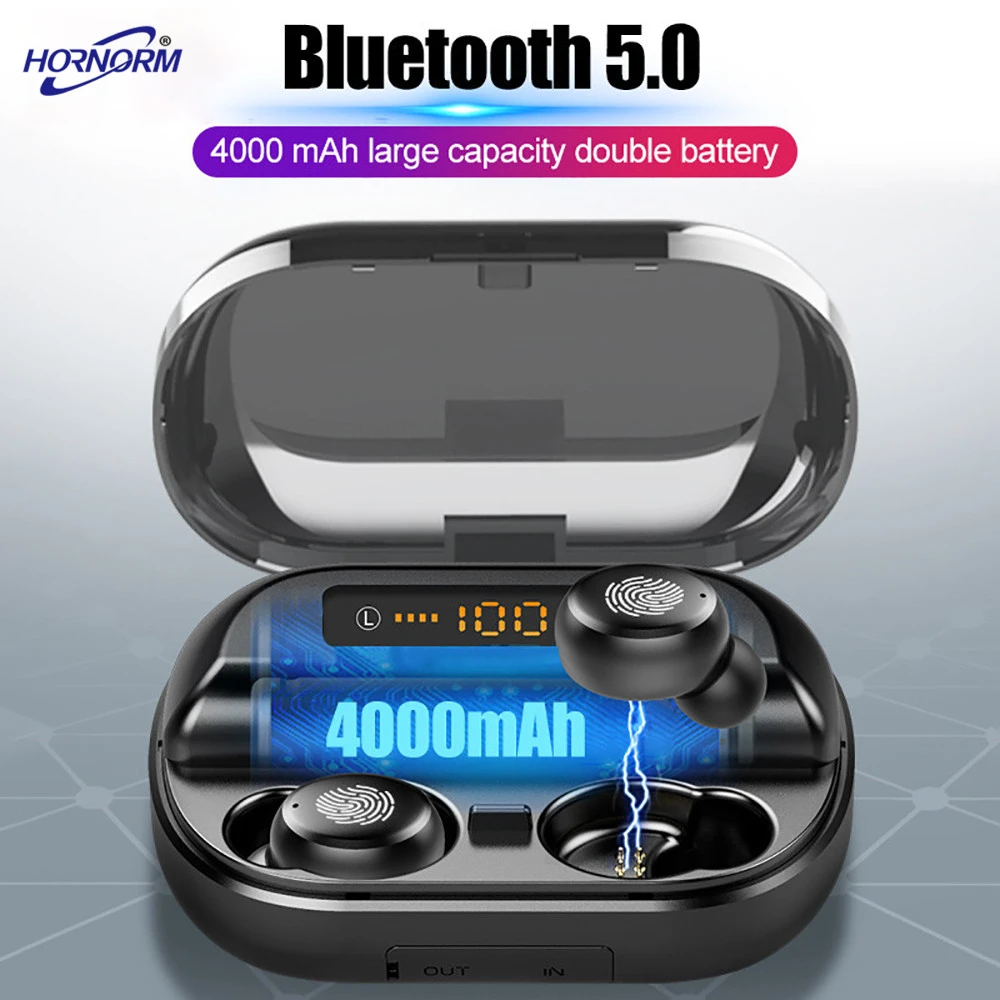 

Tws 5.0 Bluetooth 9d Stereo Earphone Wireless Earphones Ipx7 Waterproof Earphones Sport Headphone With 4000mah Power Bank