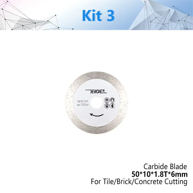 NEWONE Circular Saw Blade cutting disc For Wood/Metal/Plastic HSS Carbide Diamond Resin Blade Cutter Circular Mini Saw Blades - Цвет: Kit3 Carbide blade