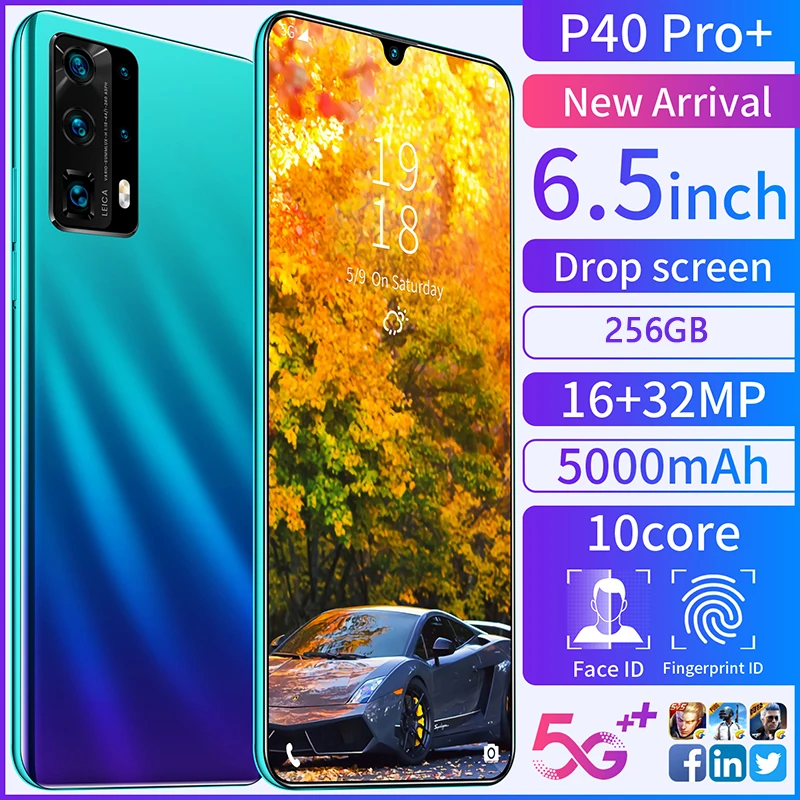 P40 Pro Mobile Phone Android 6.7 inch 8-Core 256GB