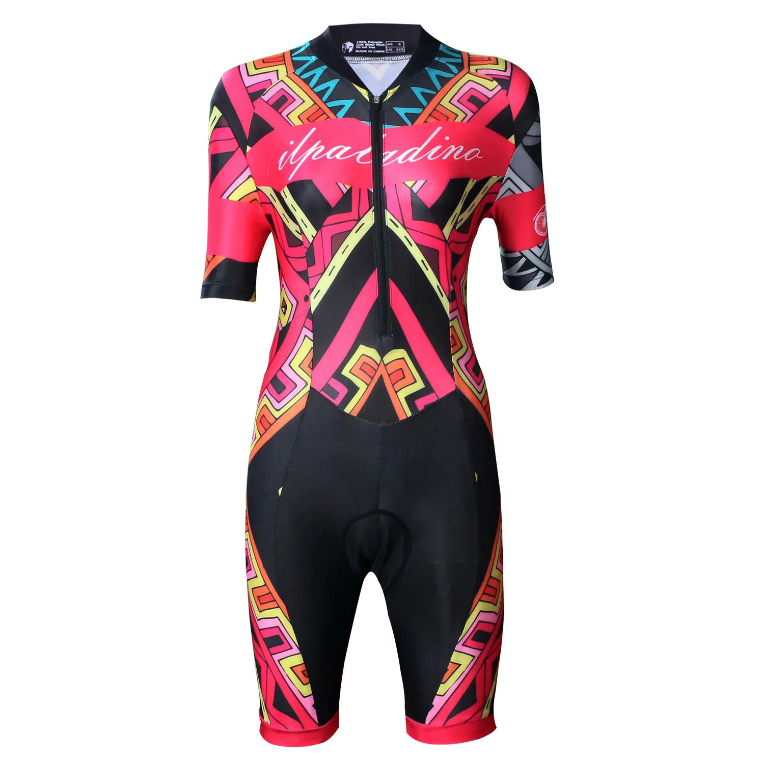 

Quality Women Triathlon Suit Lycra Flower Black Tri Short Sleeve Clothing Breathable Mountain Bike MTB Road Bike Cycling Jersey