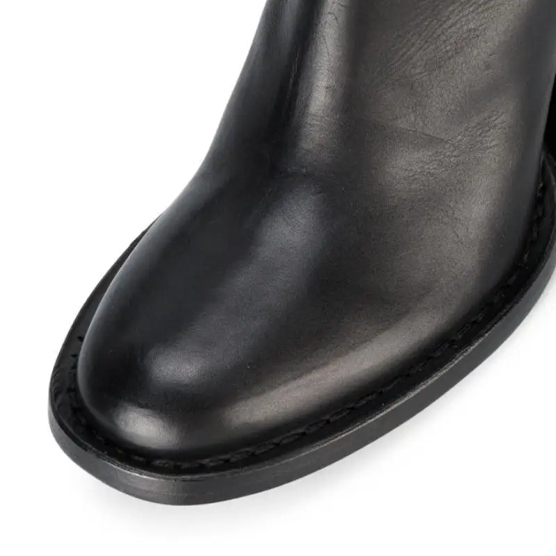 ZALAVOR, новые сапоги выше колена из натуральной кожи на высоком квадратном каблуке на молнии пикантные осенние сапоги женская обувь размер 31-45