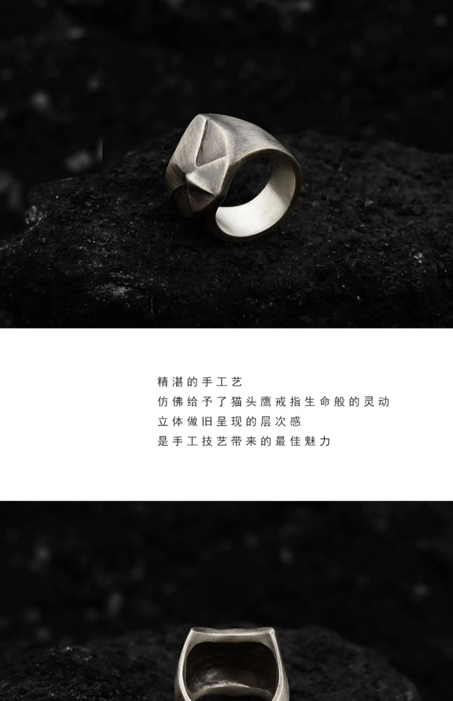 Дизайн вручную, Стерлинговое Серебро 925 пробы, индивидуальное ночное кольцо в виде совы, кольцо king для мужчин и женщин