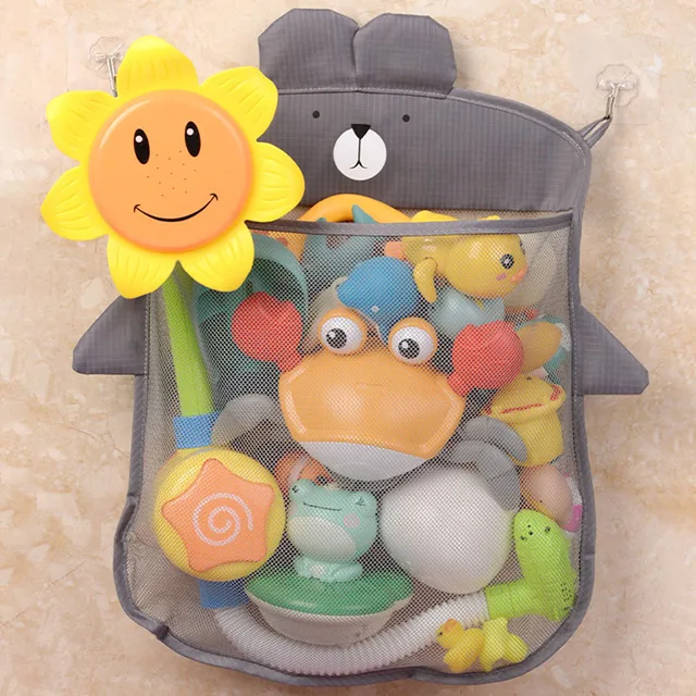 Cartoon Animal High-capacity Storage Bath Toys Bags Baby Supplies Kids Basket 1Pcs Bathroom Mesh Bag Durable PVC/Polyester 4