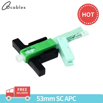 Hot Sale 50PC 100 PCS SC APC Fast Connector Single-Mode Connector FTTH Tool Cold Connector Tool Fiber Optic Fast Connnector 53mm
