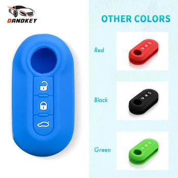 

Dandkey 10pcs/Lot Silicone Cover Case For Fiat 500 3 Buttons Flip Remote Key Blank Fob Auto Parts Car Accessories Colorful