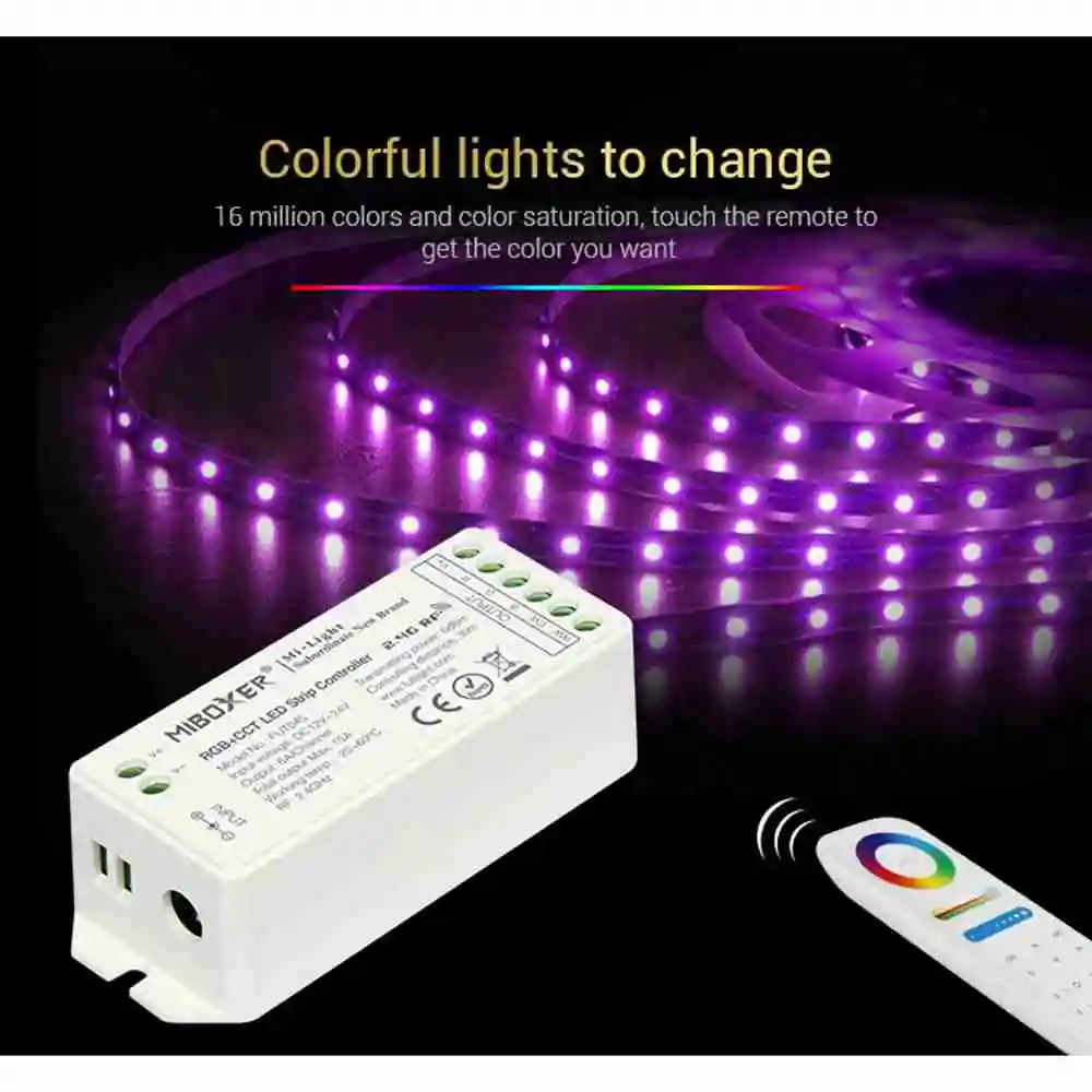 Пульт управления светодиодной лентой Miboxer FUT045 12 В постоянного тока ~ 24 RGB + CCT 2 4 ГГц