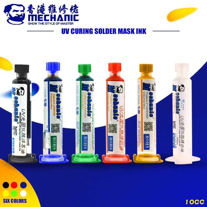 

MECHANIC UV Light Curing BGA PCB Solder Mask Ink Welding Oil Paint Prevent Corrosive Arcing Random Color Supply