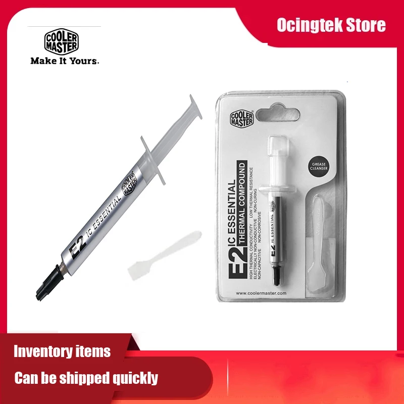 Cooler Master E2 thermal grease 3.5 W/m K golden yellow with cleaner