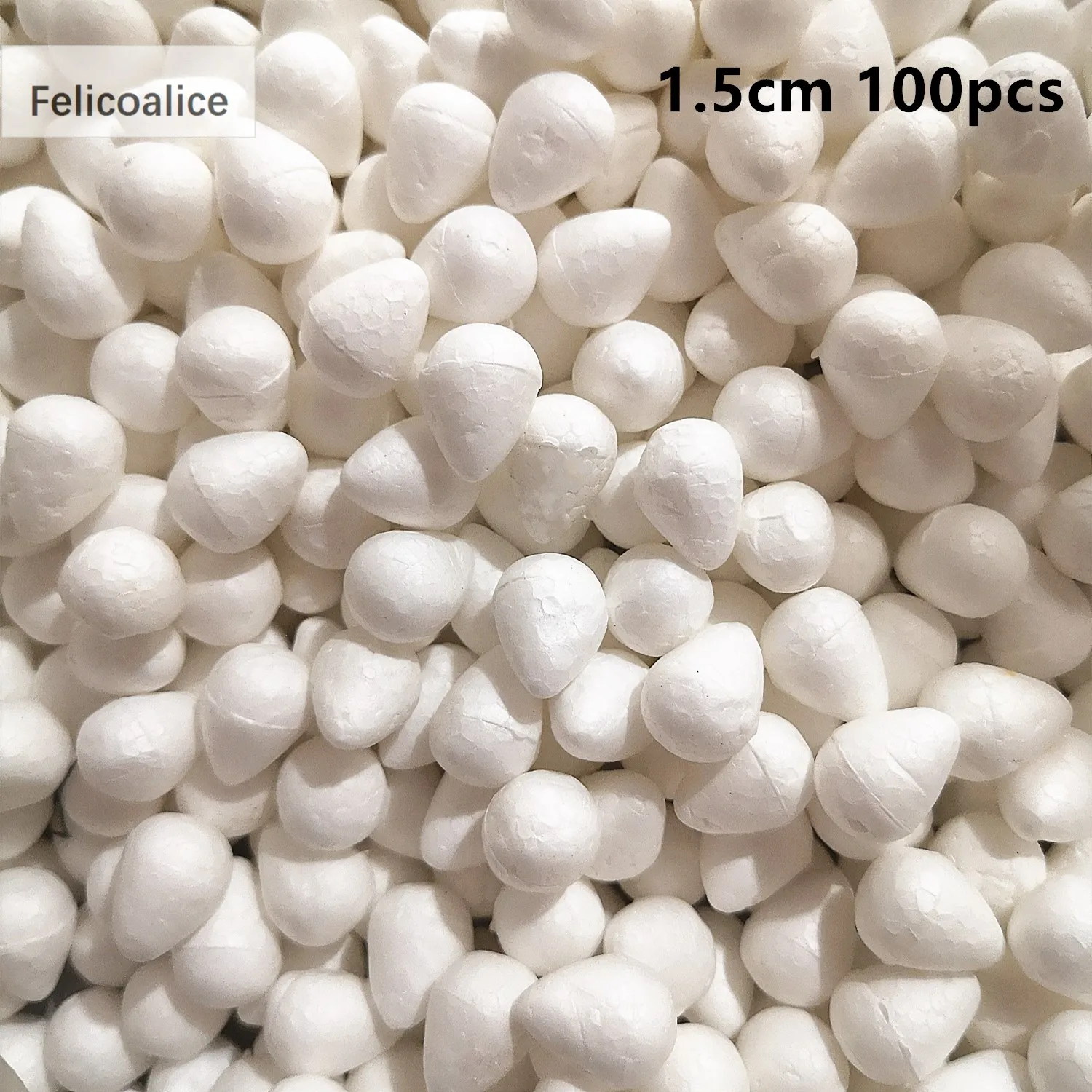 2/2,5/3/4/4,5/5,5 cm 10 ~ 80 Stück Wassertropfen Modellierung geformte Styroporschaum Handwerk Blumenherz DIY handgefertigte weiße Schaumrosenknospen – Detail 2