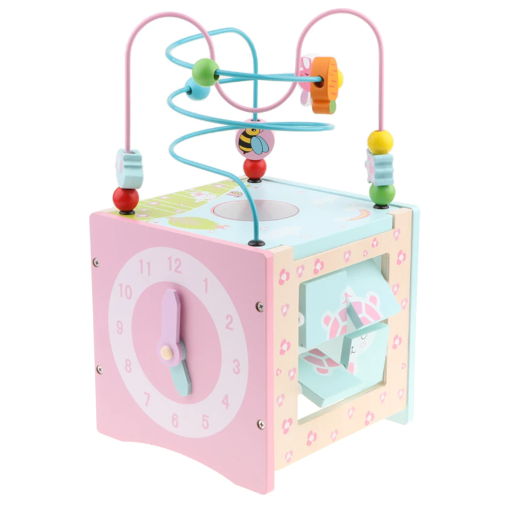 wooden activity cube for 1 year old