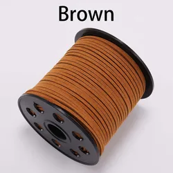Luxurious Flat Faux Suede Braided Cord for Crafting and Jewelry Making (Brown)