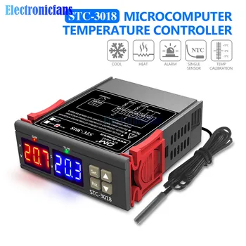 

STC-3018 12V 24V 110-220V Digital Temperature Controller Thermostat Thermoregulator Heating Cooling Switch Digital Hygrometer