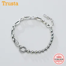 Trustdavis минималистичный 925 пробы, тайская Серебряная цепочка, бусины, крученый Круглый браслет для женщин, Стерлинговое Серебро, свадебные ювелирные изделия DS2679