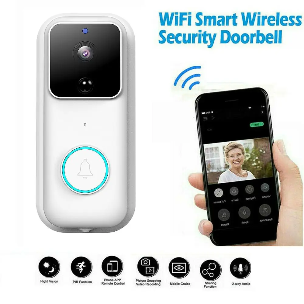 

Smart Doorbell Camera 1080P Wireless Call Intercom Video-Eye Ring Video Doorbell Camera WiFi Security Phone Bell Intercom