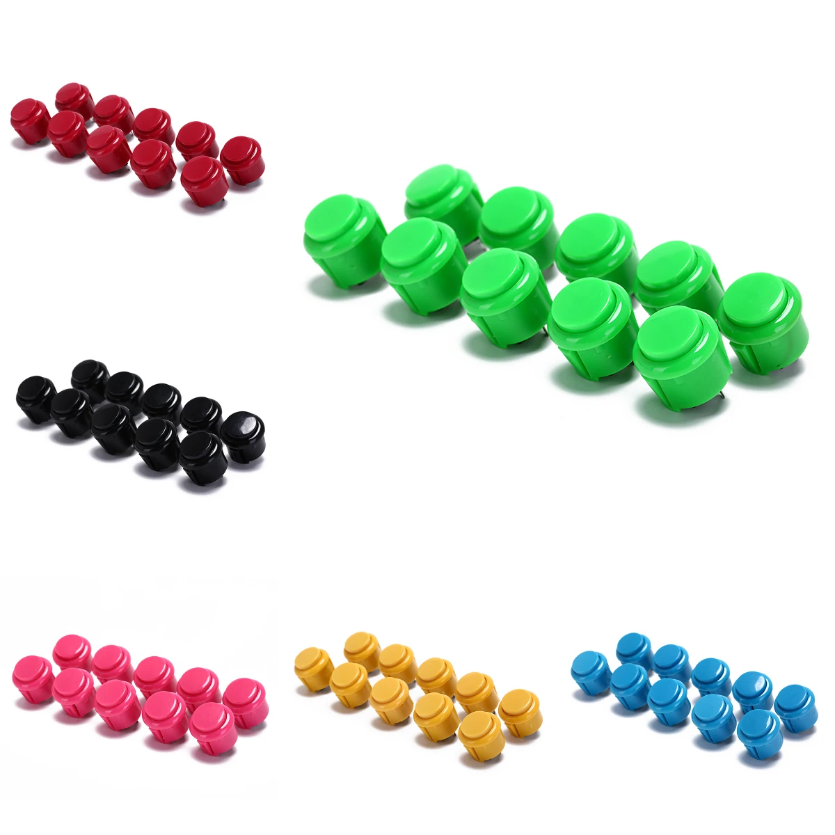 10pcs 24mm Factory Price Arcade Button Round Push Button Built-in Small Micro Switch For DIY Arcade Controller Jamma Mame
