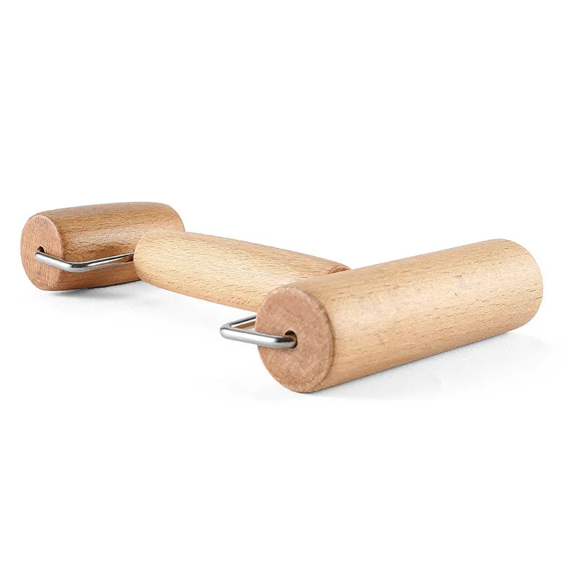 Wood Double Dough Roller- 4"& 2.5" Rollers- Pastry Pizza Pasta Hand Rolling Pin