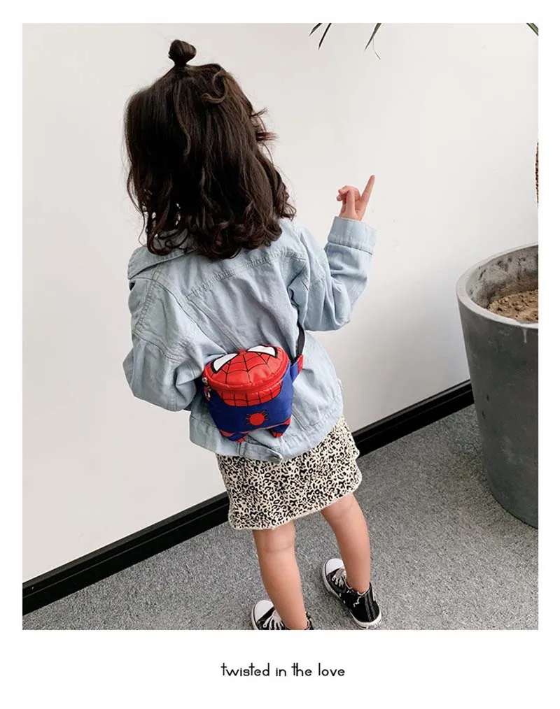 Новые поясные сумки с человеком-пауком для детей, нейлоновая детская поясная сумка, вместительная сумка в виде почек, женская сумка в виде бананов, сумка на плечо для мальчика, Капитан Америка