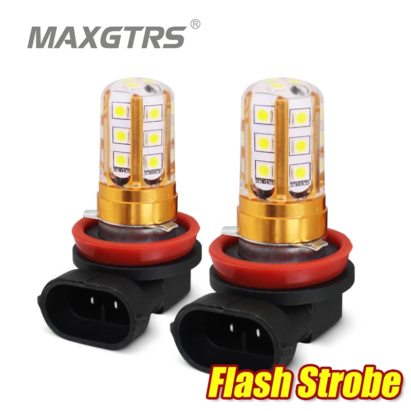 2x ストロボちらつき H8 H11 H16 Jp フォグランプ Led 電球 3030 チップ Smd 車の Led ヘッドライト駆動ランニングランプライト Drl ゴールド白 Car Fog Lamp Aliexpress