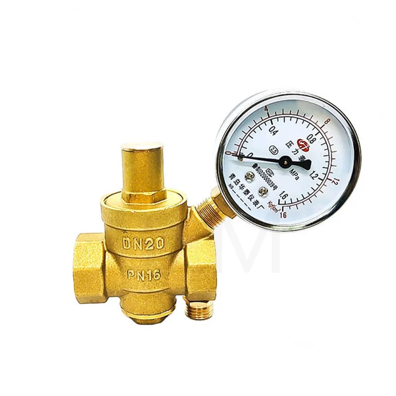 

1/2" 3/4" 1" 2" Brass Water Pressure Reducing Maintaining Valve DN15/DN20/DN25/DN32 Regulator Adjustable Relief Valve Gauge