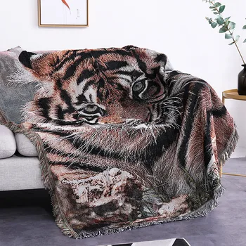 

Tiger Cat Sofa Cover Cute Cartoon Sofa Towel for Living Room Bear Couch Slipcoverl 100%cotton Couch Cover Blanket