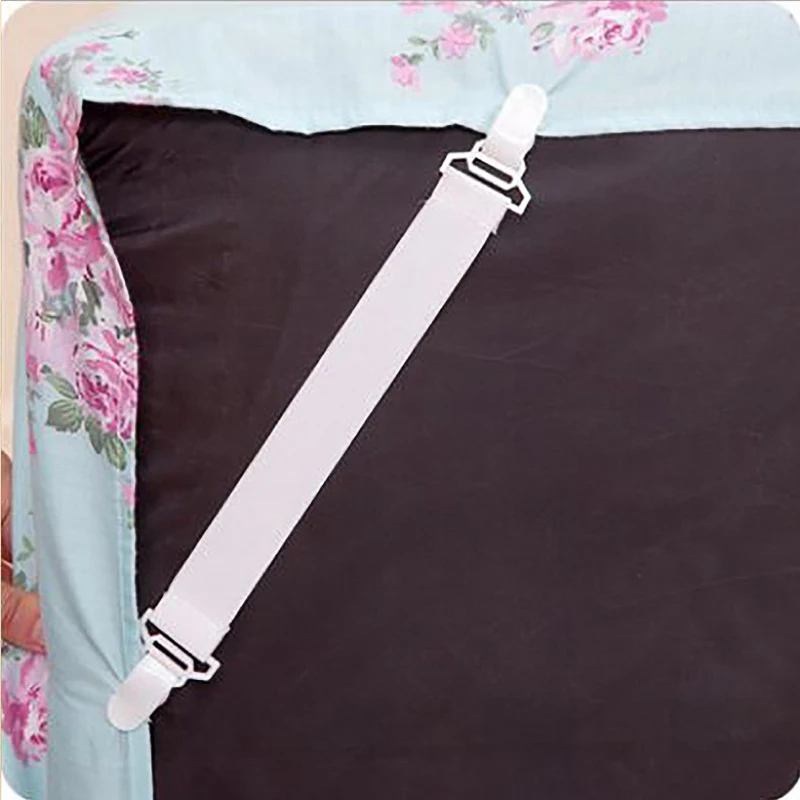 

4pcs Triangle Bed Sheet Clips Bed Button Buckles Elastic Fasteners Holder Mattress Cover Blankets Straps Suspender