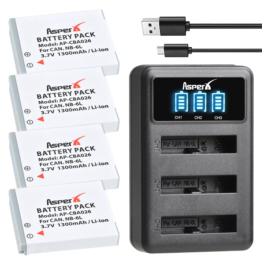 NB-6L NB6L 6LH NB-6LH Battery 6 LH NB6L Bateria + Dual USB Charger For Canon IXUS 310 SX240 SX275 SX280 SX510 SX500 HS SX500HS