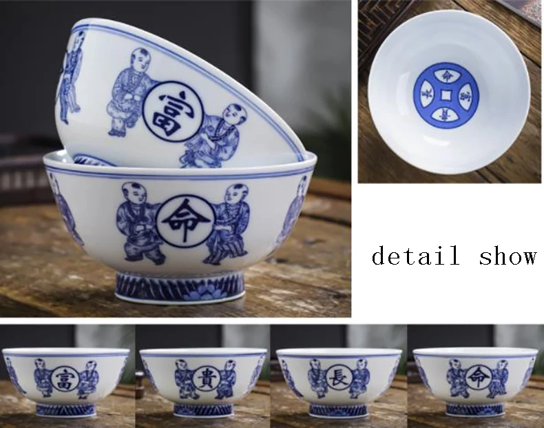 tigela jingdezhen utensílios de mesa casa vintage