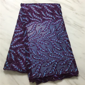 

African Lace Hot Sell Mesh fabrics New Arrival purple Color african cord Lace /guipure lace Fabrics High Quality F161025