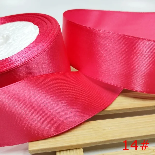 HL 5 meters 15/20/25/40/50mm  Solid Color Satin Ribbons Wedding Decorative Gift Box Wrapping Belt DIY Crafts 14