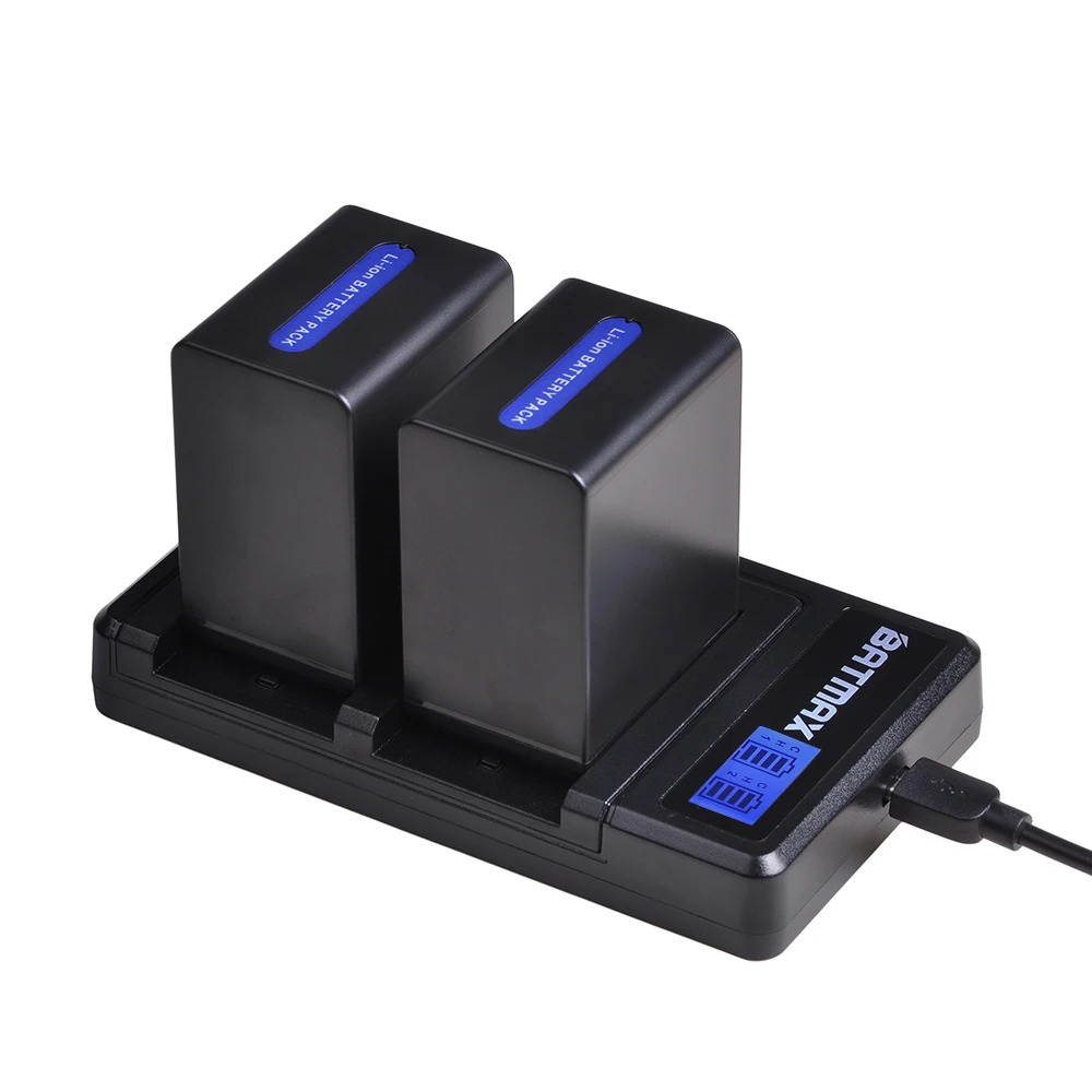 2 шт. 4500 мАч аккумулятор NP FH100 с ЖК дисплеем и USB двойное зарядное устройство для SONY