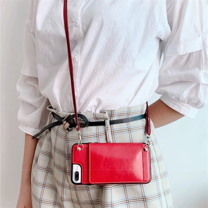 wallet strap case For iPhone 11 Pro MAX XR X 7 8 plus xs max 6 6s plus case cover pu leather card shoulder lanyard phone bag wallet strap case For iPhone 11 Pro MAX XR X 7 8 plus xs max 6 6s plus case cover pu leather card shoulder lanyard phone bag