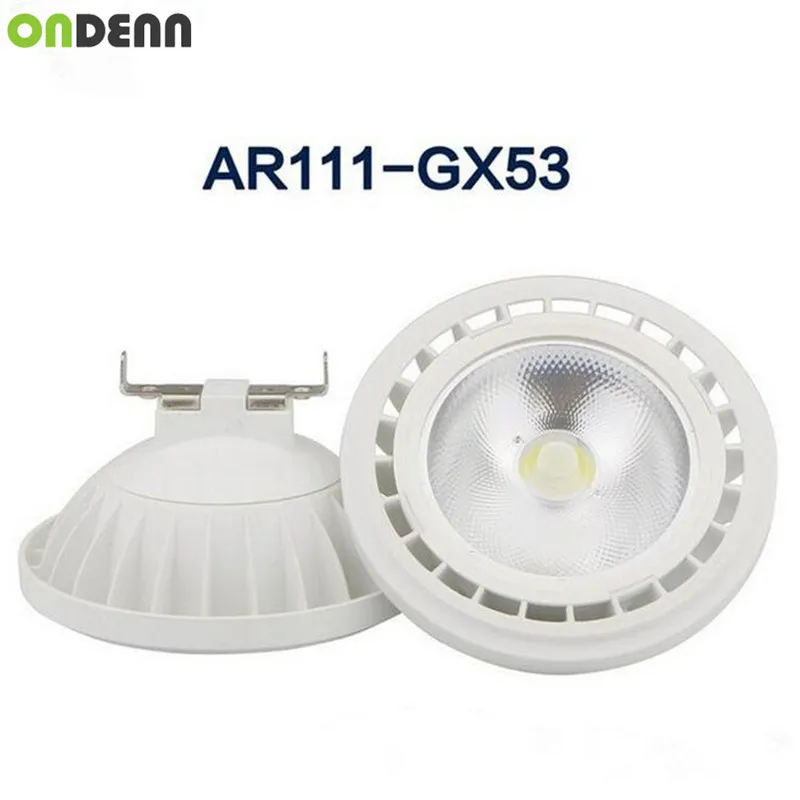 С регулируемой яркостью AR111 15 Вт COB Светодиодный точечный светильник ES111 QR111 GU10 G53 DC12V AC110V 220V светодиодный крытый светильник равна 120 Вт галогенная