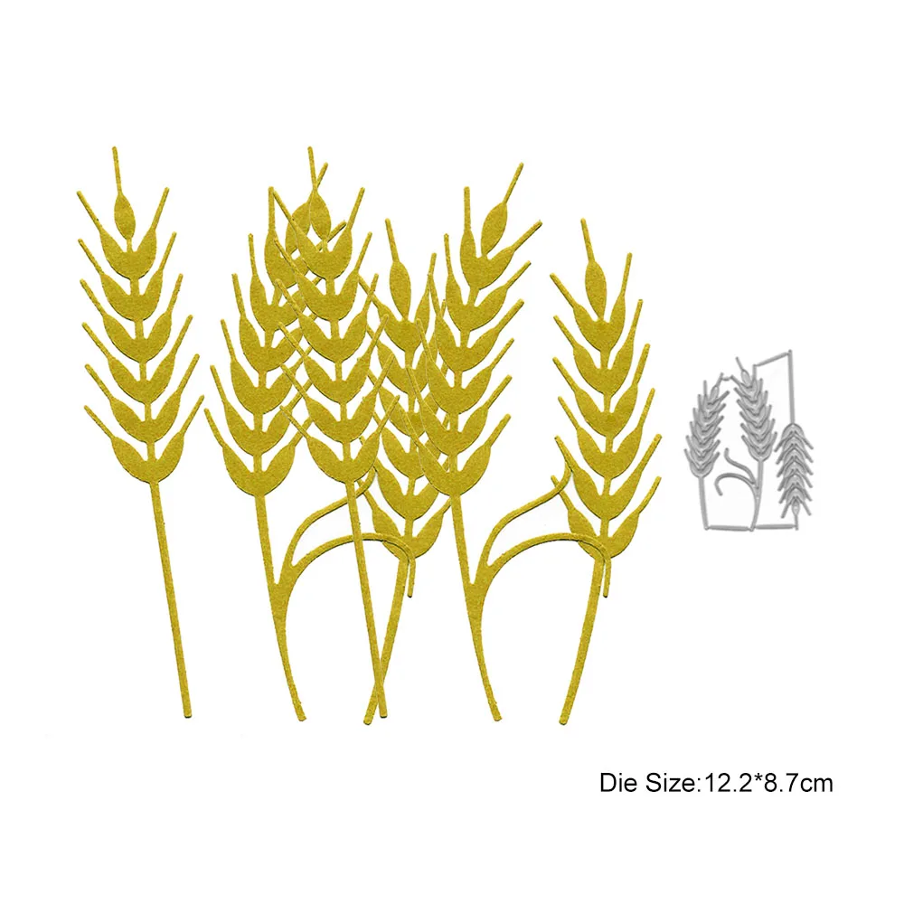 

Металлические Вырубные штампы пшеницы для изготовления карт, скрапбукинга, тиснения, складной трафарет, прозрачные штампы и штампы