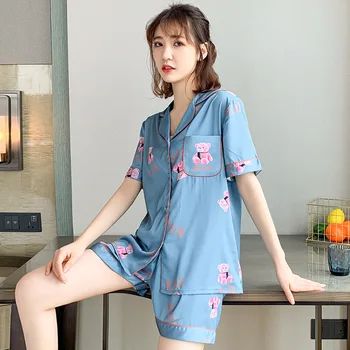 

Youhottest Ladies Sleeveless Silk Pajamas Two Piece Set Women Sleepwear
