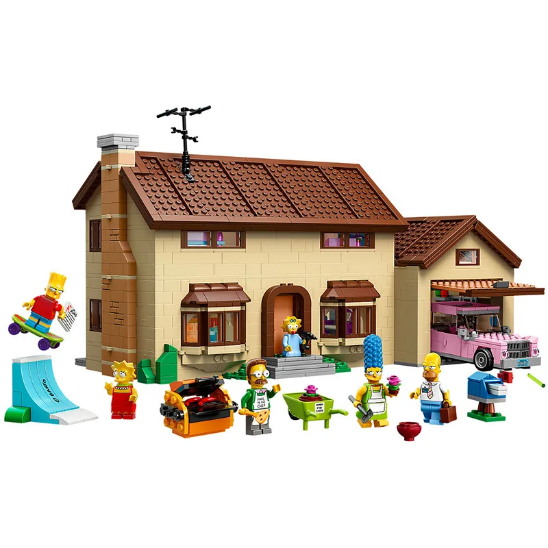 

Lepinblocks 16005 Movie Simpson House Building Block Compatible With Legoinglys 71006 Kwik-E-Mart house Model Bricks Toys