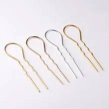 SEA MEW 50 шт. 102 мм Металлические золотистые Серебристые палочки для волос основа u-образные шпильки для волос пустая установка для изготовления ювелирных изделий