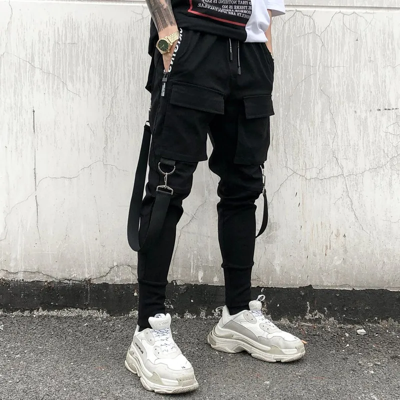 

Spring And Autumn Popular Brand INS Super Fire Pants Men's Korean-style Trend Cool Ribbon Workwear Casual Pants Harem Sweatpants