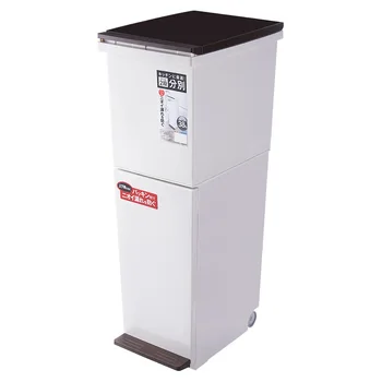 

2 Layers Kitchen Waste Bin Universal Wheels Storage Bucket Corner Garbage Can With Lid Wet Dry Separation Trash Bin Press Open