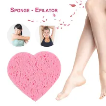 В форме сердца безболезненная эпиляция губка для депиляции двухсторонняя Подушечка Для восковой полировки лица рука ноги инструмент для удаления волос