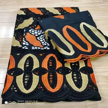 

5 yard Swiss lace fabric latest heavy beaded embroidery African 100% cotton fabrics Swiss voile lace popular Dubai style 13L519